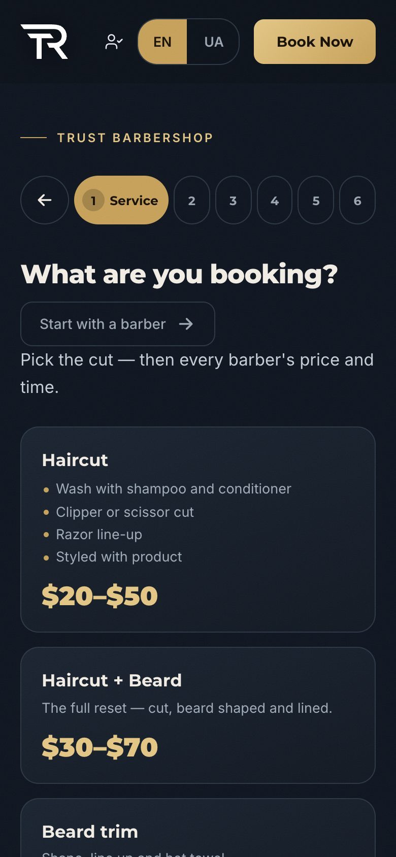 Сайт: що входить у Haircut